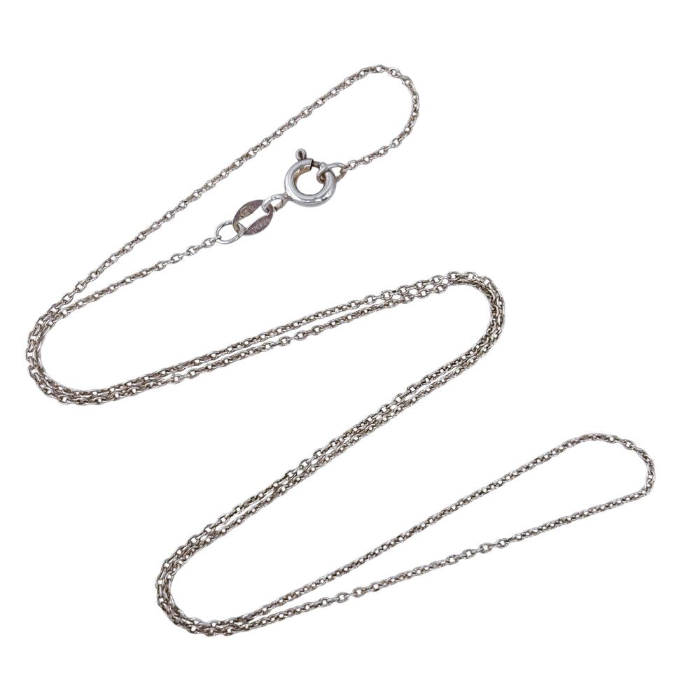 Estate Indonesia Sterling Silver 925 Cable Link Chain Necklace 18"